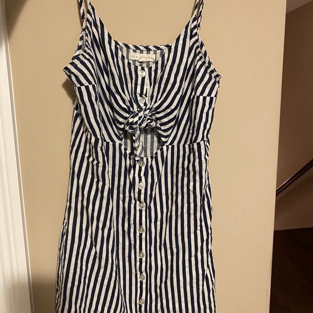PAC sun nautical blue and white stripe dress